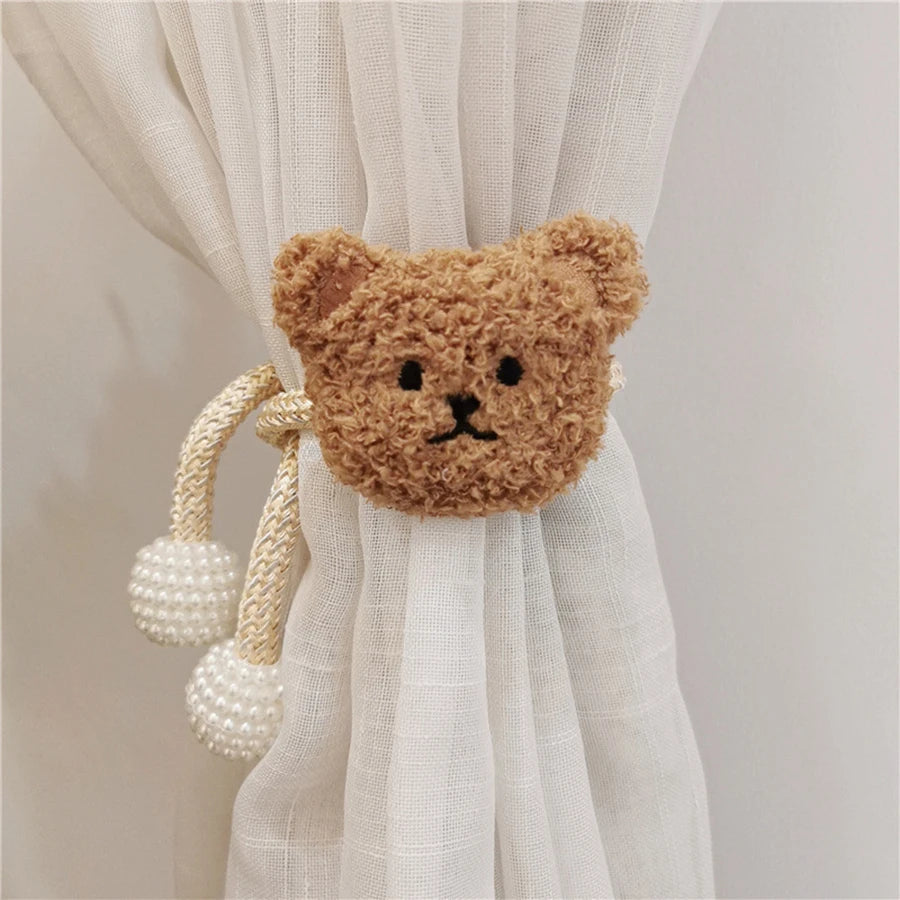 Cartoon Bear clasp Tieback Window Curtain Buckle Clip Kids Room Hanging Curtain Holders Tie Backs Curtain Accessories Home Decor