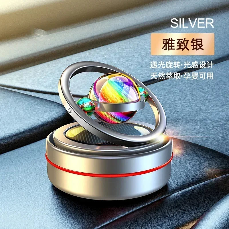 Portablecar Air Fresheners Perfume Diffuser Double Ring Auto Rotating Solar Mini Kinetic Car Aromatherapy Room Car Air Freshener