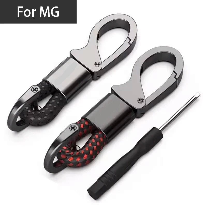 Zinc Alloy Braided Rope Keychain Car Styling Key Ring Accessories For MG HS 2022 ZST ZS MG3 MG5 MG6 MG7 GT GS Hector ZX EZS EHS