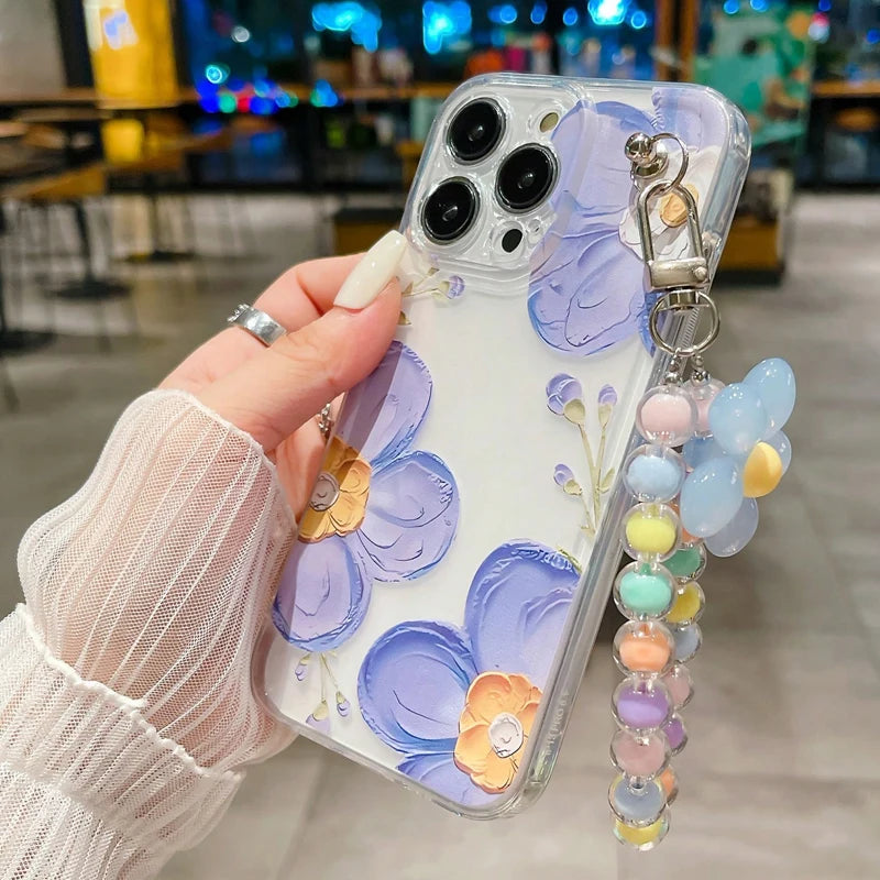 Flower Clear Silicone Phone Case For iPhone 16 Pro Max 15 14 13 12 11 Pro Max X XS XR 7 8 Plus Colorful Sun Flower Charm Cover