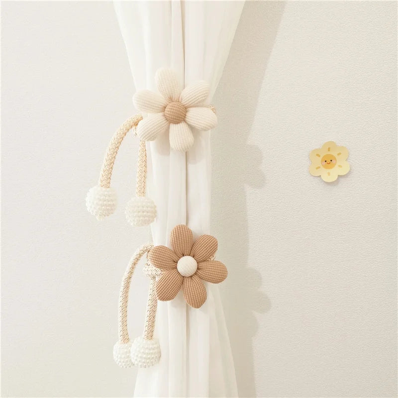 Flower pearl clasp Tieback Window Curtain Buckle Clip Kids Room Hanging Curtain Holders Tie Backs Curtain Accessories Home Decor