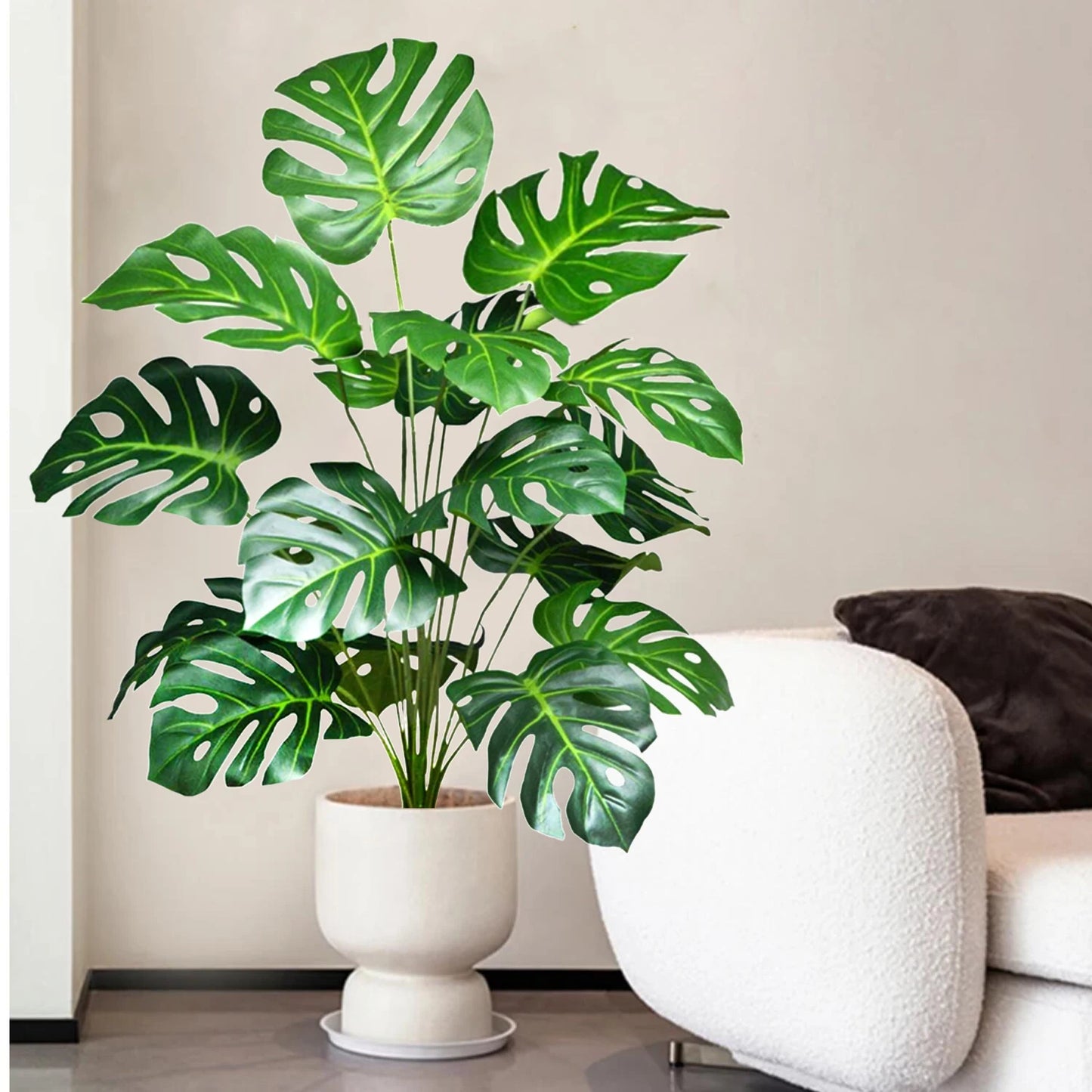 52-100cm(39.4in)  Artificial Monstera Plant Fake Palm Tree Plastic Turtle Leaf Green Plant for Home Garden Room Office Decor