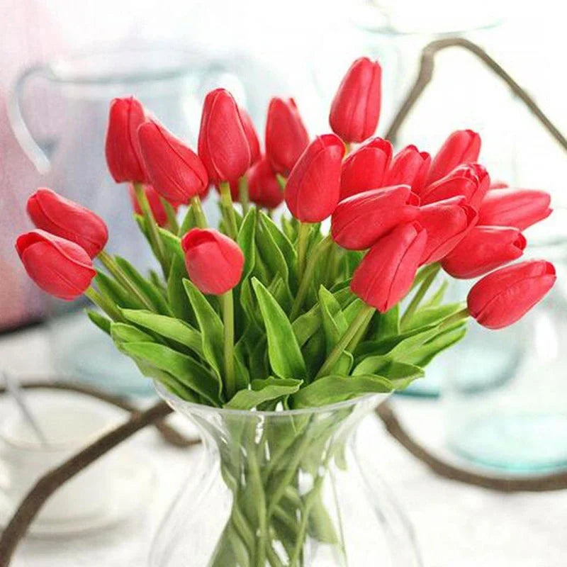 3/5PCS Tulip Artificial Flowers Real Touch Bouquet Fake Flowers Decoration for Wedding Supplies Home Decor Valentines Flowers