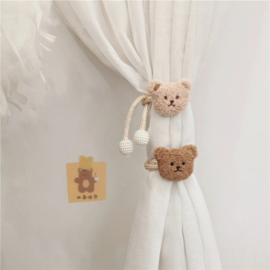 Cartoon Bear clasp Tieback Window Curtain Buckle Clip Kids Room Hanging Curtain Holders Tie Backs Curtain Accessories Home Decor