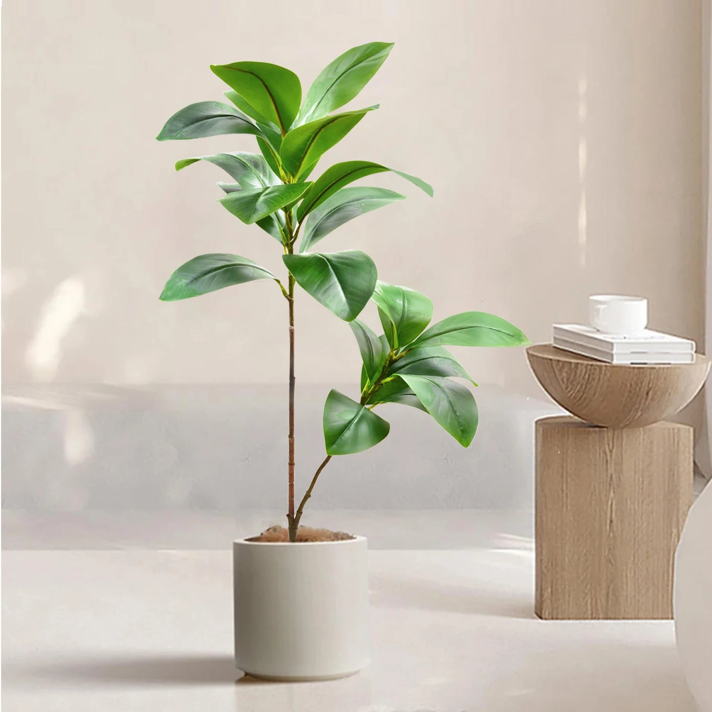 76-135 cm（53.1in）Artificial Magnolia  Tree Rubber Fig Plants for Outdoor Patio Garden Balcony Indoor Home And Office Decorations