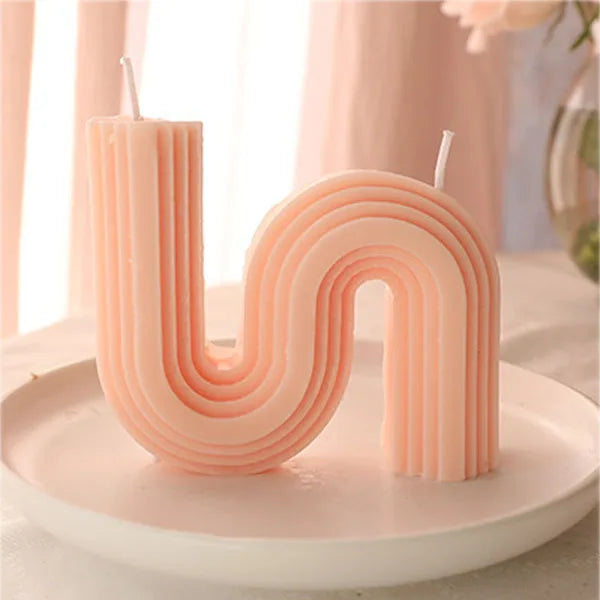 New U-Shaped Scented Candles for Home Decoration Geometric Rainbow Bridge Candle Room Decor Aroma Candles Room Decorative Velas