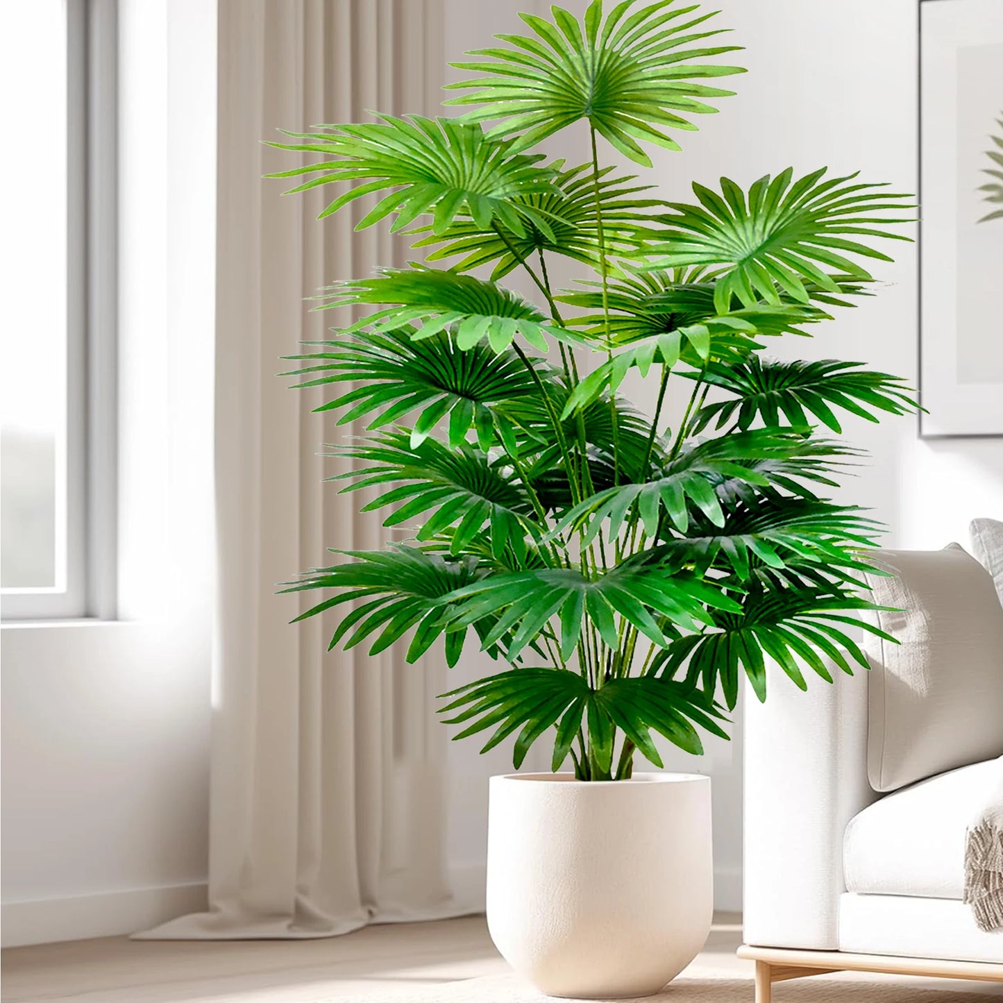 80 cm (31.5 in) 15-leaf artificial fan leaf tropical plant large fake palm office home holiday decoration