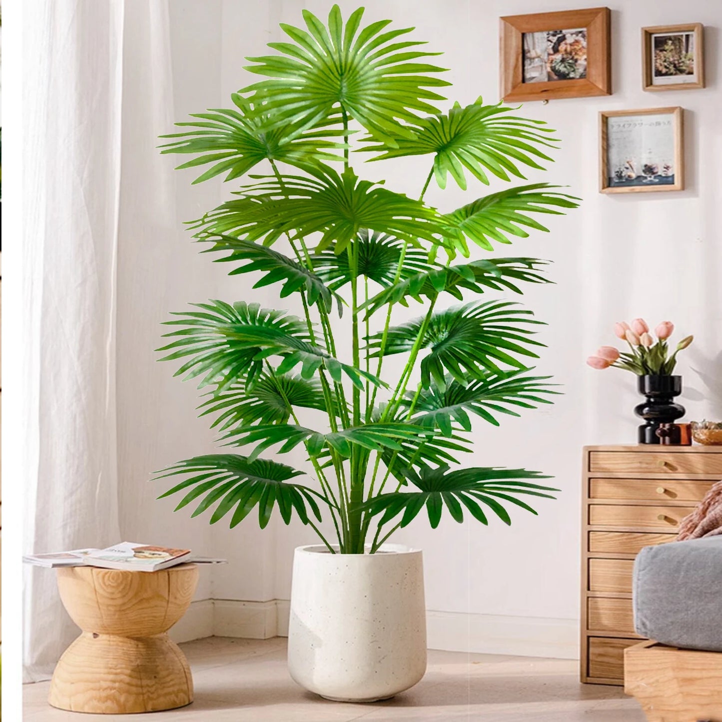 80 cm (31.5 in) 15-leaf artificial fan leaf tropical plant large fake palm office home holiday decoration