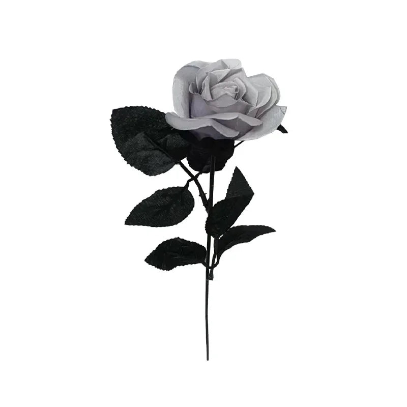 5pcs 8-9cm Silk Black Rose Artificial Flower Head Bouquet Home Living Room Wedding Chritmas Decoration New Year Decoration