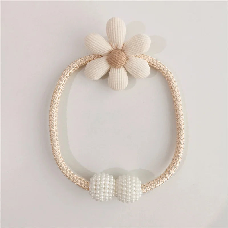 Flower pearl clasp Tieback Window Curtain Buckle Clip Kids Room Hanging Curtain Holders Tie Backs Curtain Accessories Home Decor