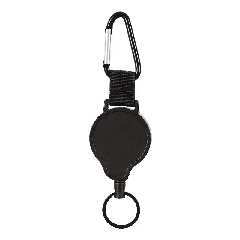 Anti-theft Metal Easy-to-pull Buckle Rope Elastic Keychain Sporty Retractable Key Ring Anti Lost Yoyo Ski Pass ID Card