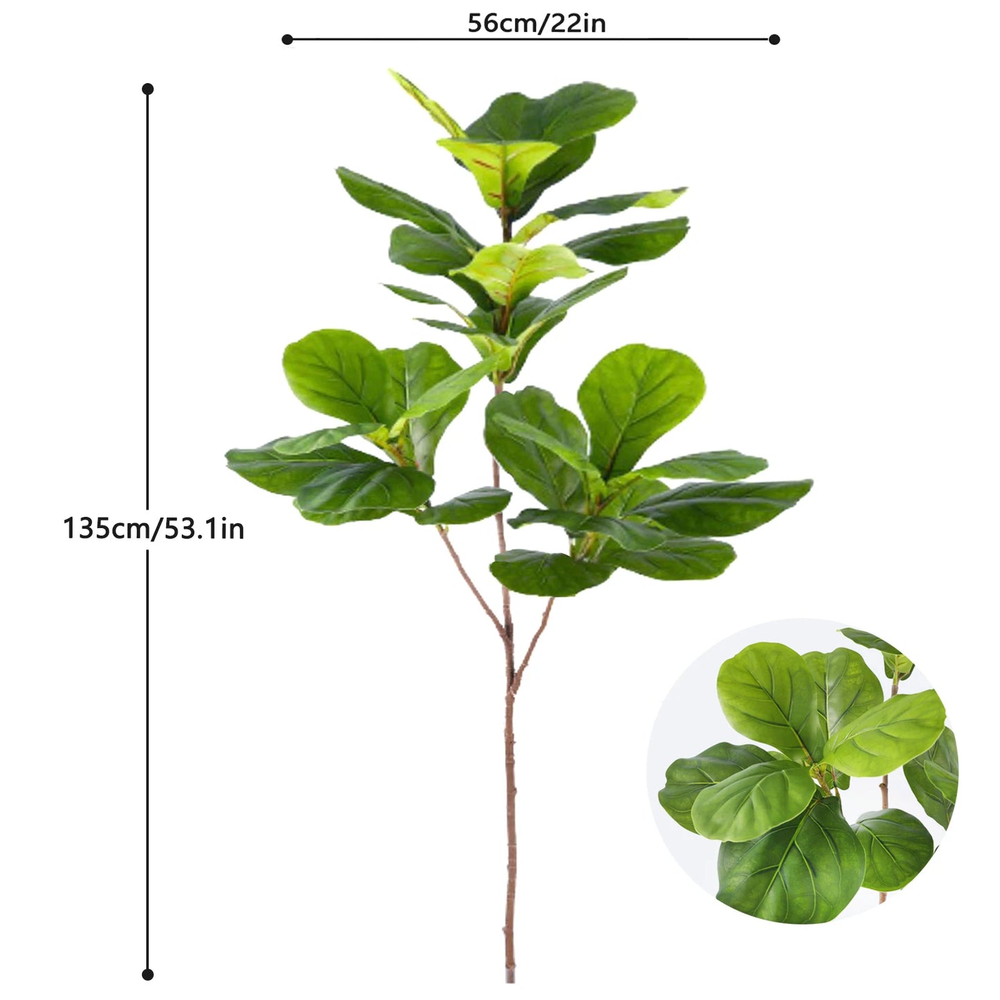 76-135 cm（53.1in）Artificial Magnolia  Tree Rubber Fig Plants for Outdoor Patio Garden Balcony Indoor Home And Office Decorations