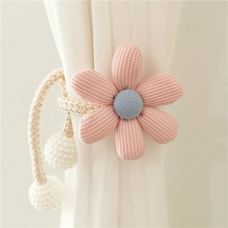 Flower pearl clasp Tieback Window Curtain Buckle Clip Kids Room Hanging Curtain Holders Tie Backs Curtain Accessories Home Decor