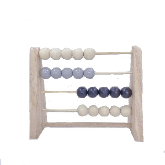 Natural Wooden Abacus With Beads Kids Room Desktop Decor Baby Early Learning Educational Toys Girl Boy Room Craft Ornament Gifts