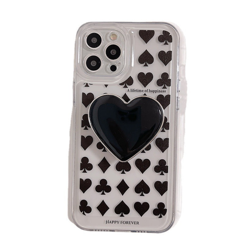 Spade Heart Bracket Silicone Phone Case