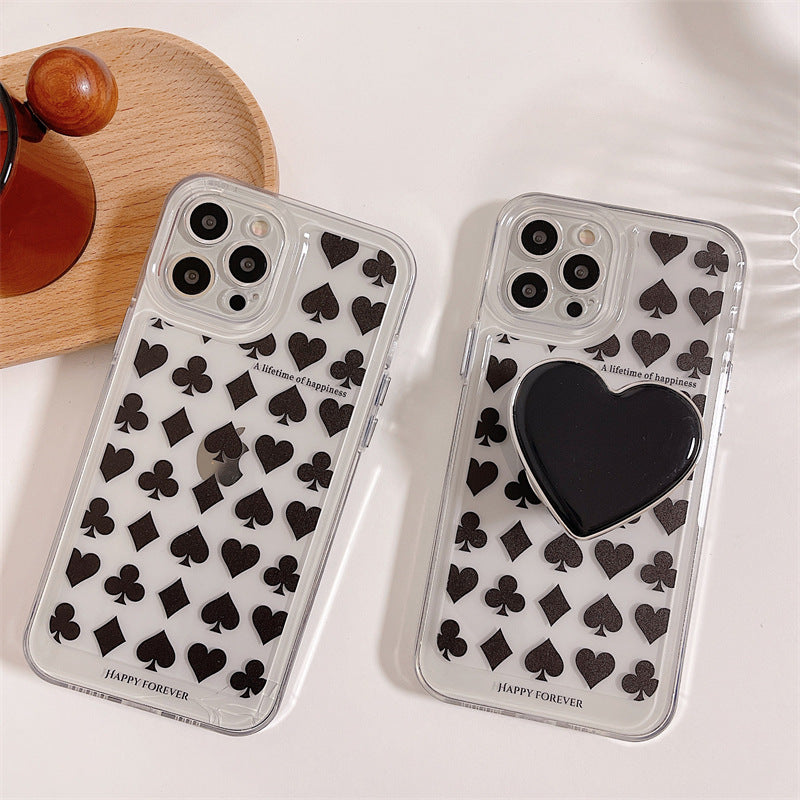 Spade Heart Bracket Silicone Phone Case